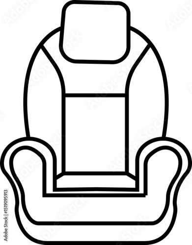 Car seat icon, adjustment icons. Symbols silhouette template design element vector A simple yet effective black icon depicting emphasizing safety and protection. Car parts, sear, safe, passenger.