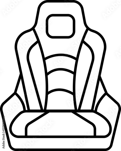 Car seat icon, adjustment icons. Symbols silhouette template design element vector A simple yet effective black icon depicting emphasizing safety and protection. Car parts, sear, safe, passenger.