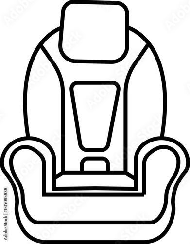 Car seat icon, adjustment icons. Symbols silhouette template design element vector A simple yet effective black icon depicting emphasizing safety and protection. Car parts, sear, safe, passenger.