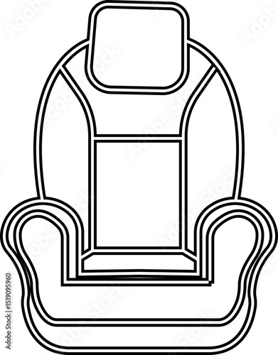 Car seat icon, adjustment icons. Symbols silhouette template design element vector A simple yet effective black icon depicting emphasizing safety and protection. Car parts, sear, safe, passenger.