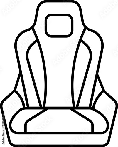 Car seat icon, adjustment icons. Symbols silhouette template design element vector A simple yet effective black icon depicting emphasizing safety and protection. Car parts, sear, safe, passenger.