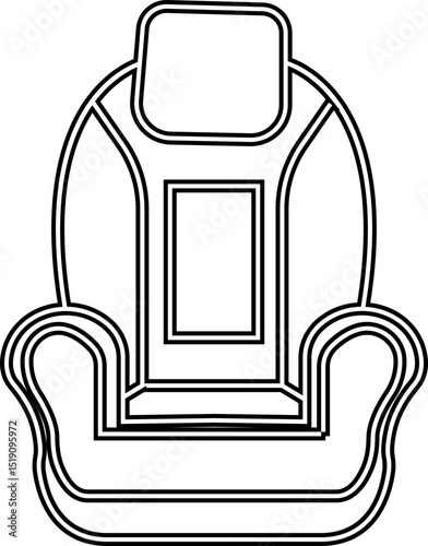 Car seat icon, adjustment icons. Symbols silhouette template design element vector A simple yet effective black icon depicting emphasizing safety and protection. Car parts, sear, safe, passenger.