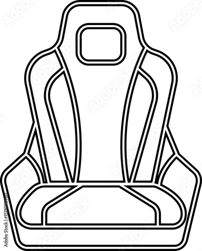 Car seat icon, adjustment icons. Symbols silhouette template design element vector A simple yet effective black icon depicting emphasizing safety and protection. Car parts, sear, safe, passenger.