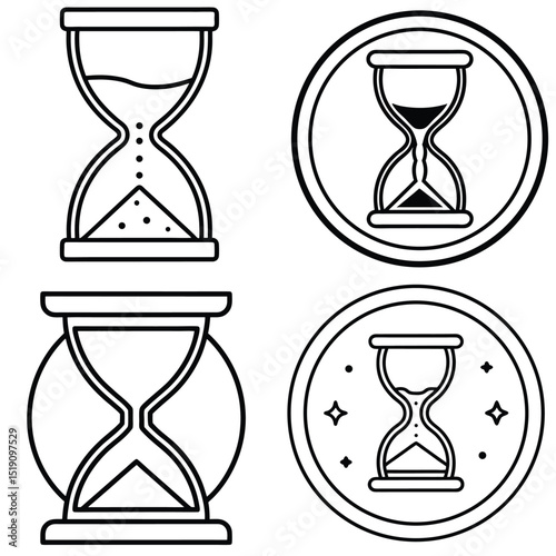 sand time count icon set vector art 