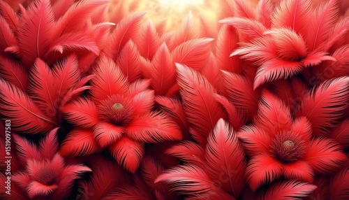 Vibrant Red Blooms
A Field of Fluffy Flowers, feathery flowers with feathery leaves 