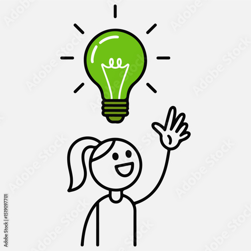 Creativity With Lightbulb and Inspiration. 