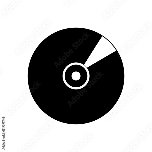 Compact Black CD Outline Vector Image on White