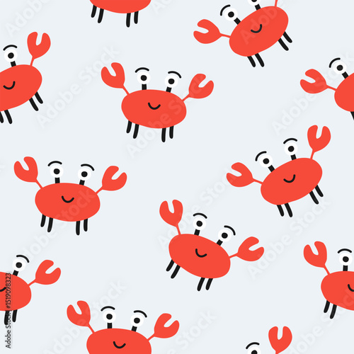 Cute crabs pattern background vector design