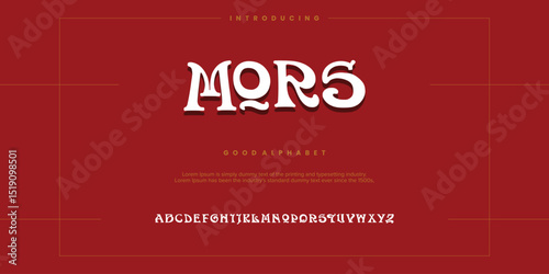 Mors abstract alphabet font typography vector illustrations