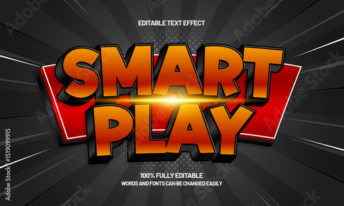 smart play editable text effect with a game and kids text style