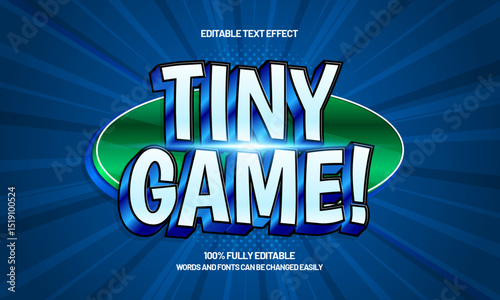 tiny game editable text effect with a game and kids text style