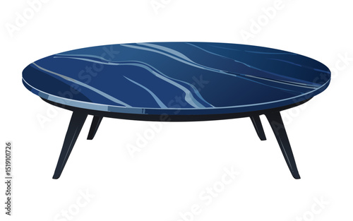 Sophisticated Dark Blue Marble Oval Table