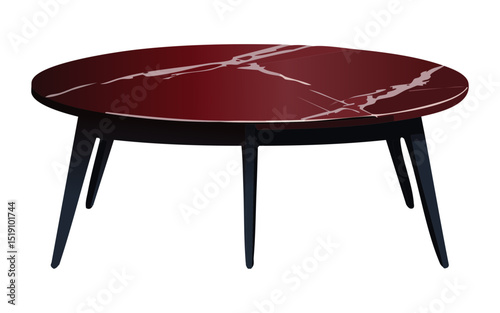 Modern Reddish Brown Oval Dining Table