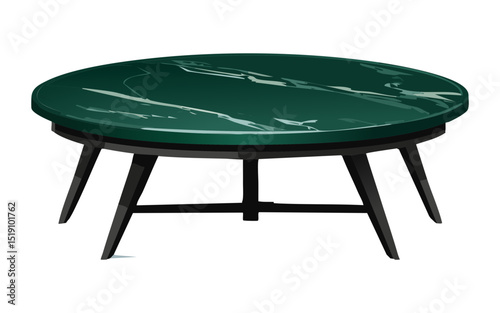 Modern Dark Green Marble Oval Table