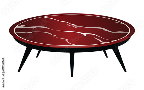 Unique Reddish Brown Marble Oval Table