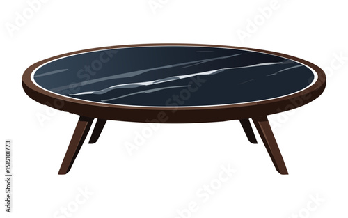 Striking Dark Blue Marble Oval Table