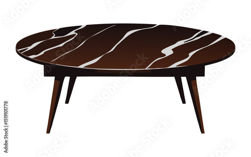 Sophisticated Dark Brown Marble Oval Table