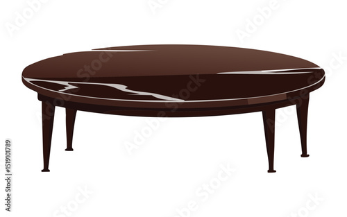 Elegant Dark Wood Oval Coffee Table