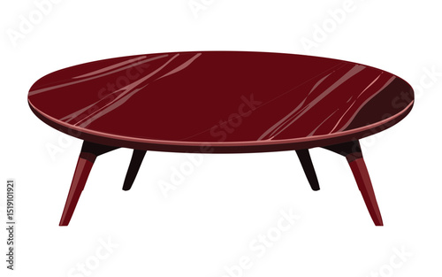 Elegant Dark Red Oval Dining Table