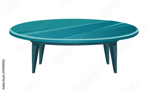 Modern Teal Oval Coffee Table Design