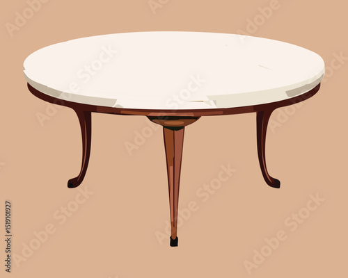 Classic White Round Dining Table