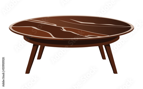 Luxurious Dark Brown Marble Oval Table