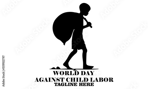 vector graphic of world day against child labor flat art. world day against child labor vector illustration, world day against child labor logo design with white background