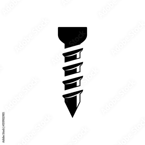 Stylized Screw Icon with 3D Effect