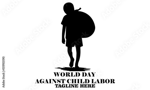 vector graphic of world day against child labor flat art. world day against child labor vector illustration, world day against child labor logo design with white background