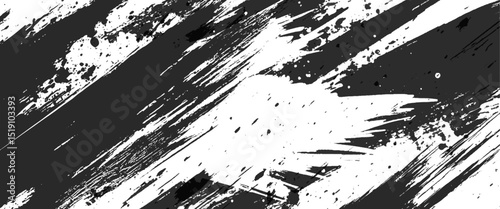 Vector abstract black paint grunge stroke texture background