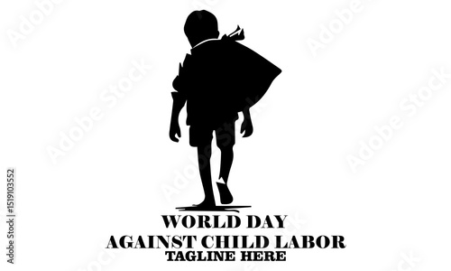 vector graphic of world day against child labor flat art. world day against child labor vector illustration, world day against child labor logo design with white background