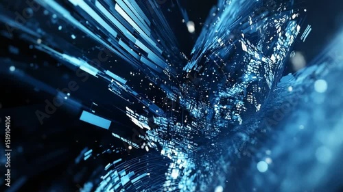 Futuristic Abstract Technology Background with Geometric Shapes and Light Effect