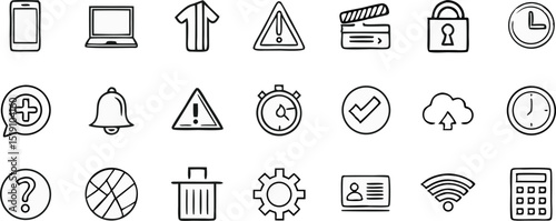 Modern App Icons Set for User Interface Design