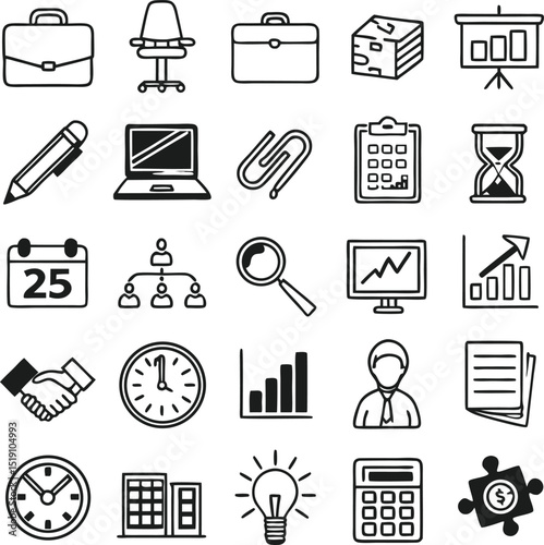 Business Icon Set: Scalable Graphics for Branding and Logos