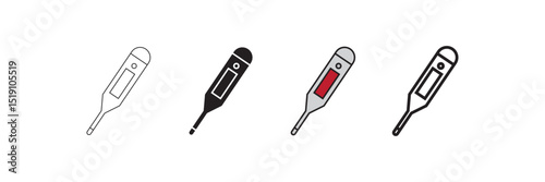  Digital thermometer icon set. Thermometer Icon Vector Illustration Design. Digital thermometer icon Art design illustration. eps10