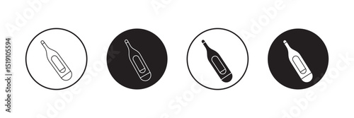 Thermometer icon set  in trendy flat design. Thermometer icon collection on white background. Electronic thermometer icons.