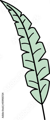Abstract Plant And Leaves Shape Element