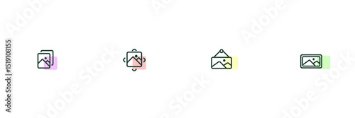 Minimalist Gallery icon vector set. 4 type. Simple design. Vector illustration