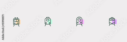 Train icon set collections. 4 type  for transportation apps and websites.Simple design.Vector illustration