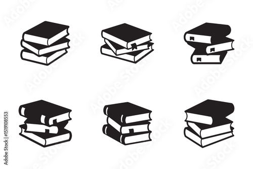 Stack of Books Icons Versatile Designs for Reading, Learning, and Knowledge