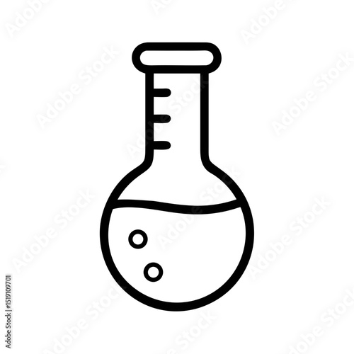 Laboratory Flask Icon – Line Art Science Beaker Symbol