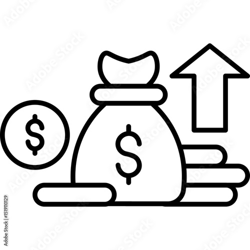 Profit Icon Money Bag