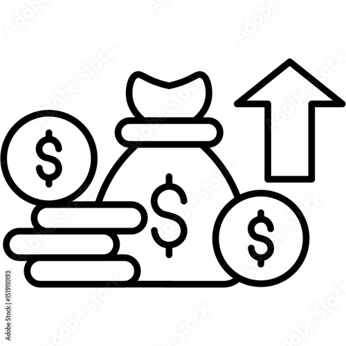 Profit Icon Money Bag