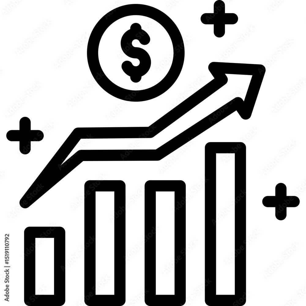 Profit Chart Line Icon Profit Chart Line Icon