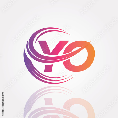 YO Swirl Monogram Logo – Creative Circular Letter mark for Modern Branding & Business Identity	

