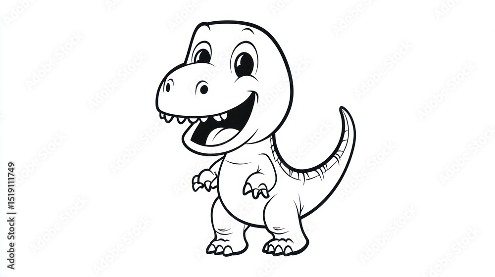 Fototapeta premium Cute cartoon dinosaur (1)
