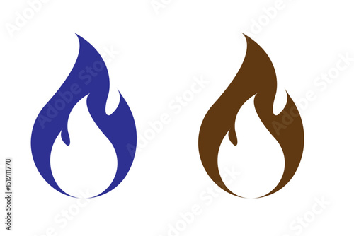 Fire flame icon. Burning symbol. Fireball sign. Energy illustration.