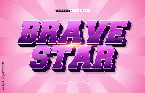 brave star editable text effect with a super and hero text effect
