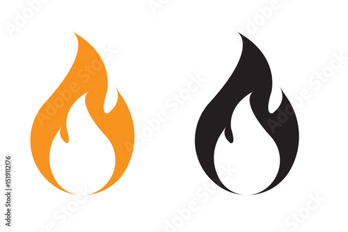 Fire flame icon. Burning symbol. Fireball sign. Energy illustration.