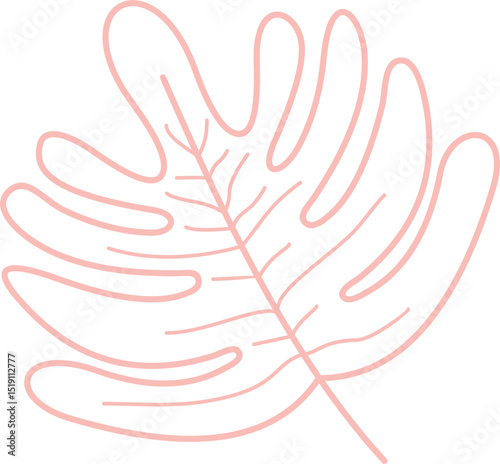 Abstract Plant And Leaves Shape Element Outline